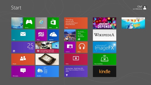 Windows 8 interface